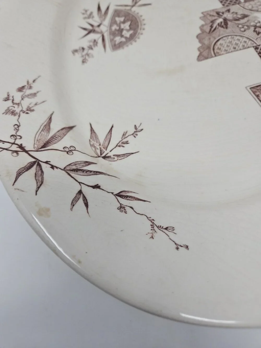 Antique 1890 Victorian Aesthetic Movement Ironstone Platter Alcock Stratford 17